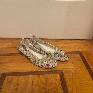 Zara Floral Mesh Flats